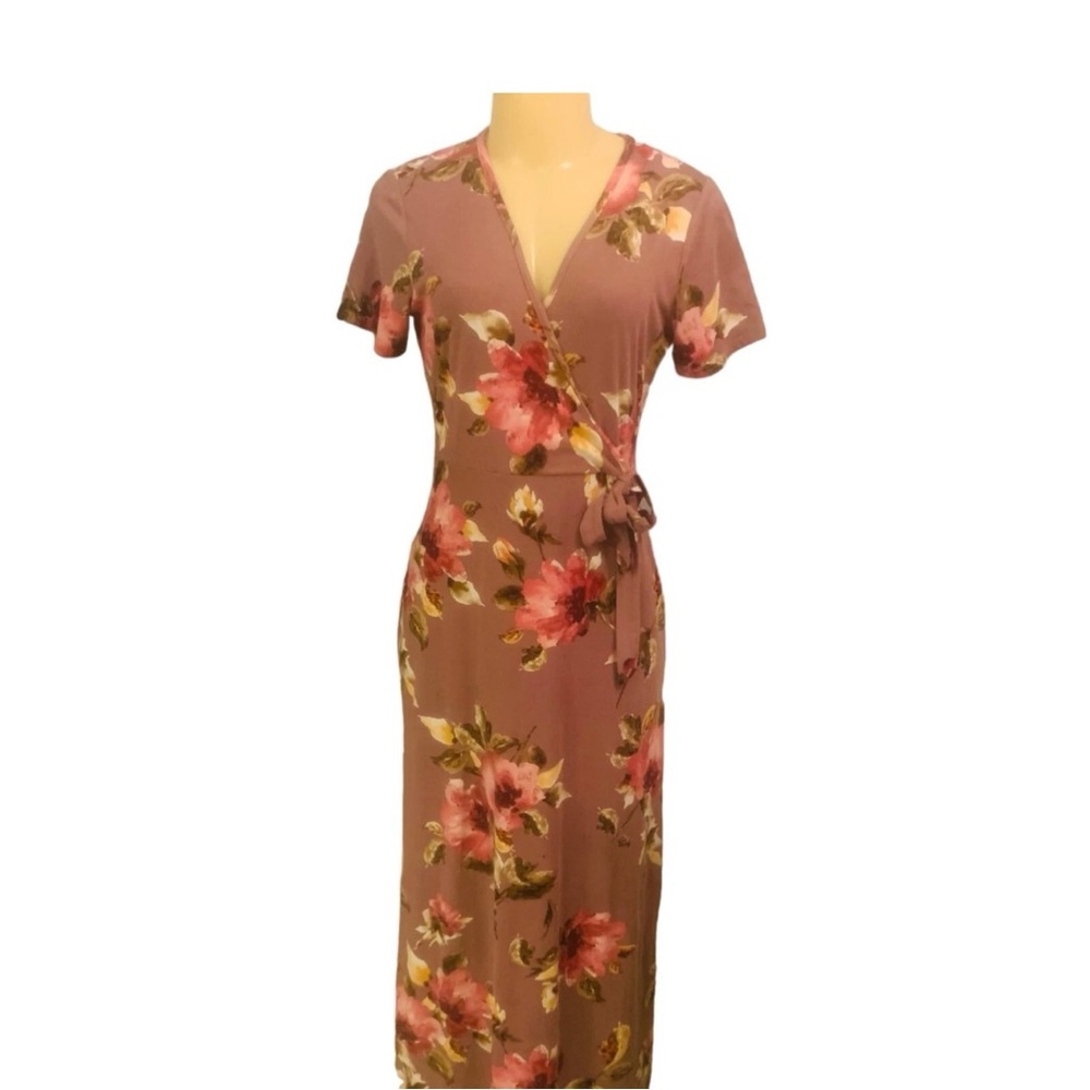 Bonded Sz M Woman Dress Purple/ Pink Floral Dress